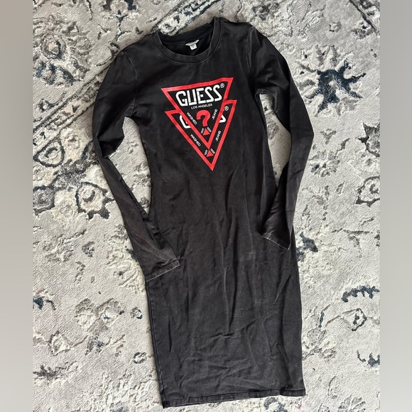 GUESS Black Dress with Red Logo - Picture 1 of 3